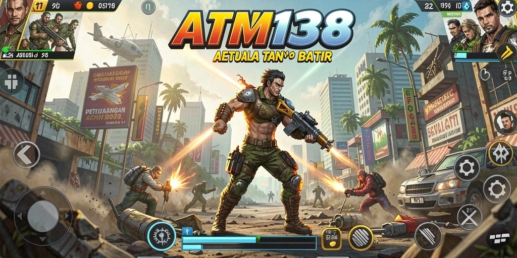 Screenshot menampilkan aksi mendebarkan dalam gameplay ATM138.