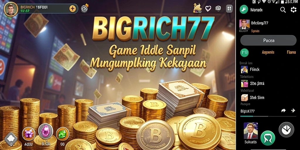 Tampilan screenshot BIGRICH77 menampilkan gameplay Idle yang menarik dan interaktif.