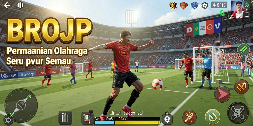 Tangkapan layar gameplay <strong>BROJP</strong> dengan aksi olahraga seru dan grafis menakjubkan.
