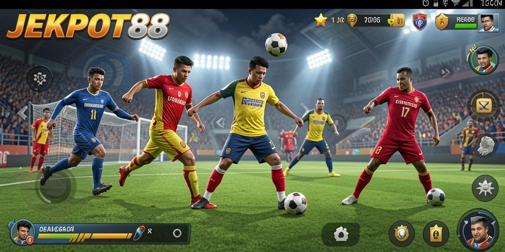 Tampilan gameplay JEKPOT88 yang menarik dengan aksi olahraga.