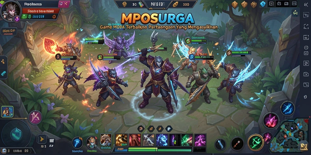 Tampilan menarik dari gameplay MOBA di MPOSURGA.