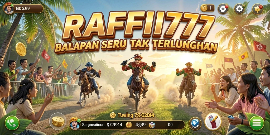 Tampilan gameplay RAFFI777 yang mendebarkan saat balapan.