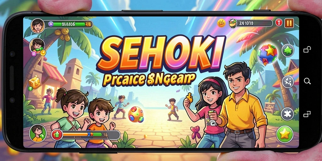 Tampilan gameplay SEHOKI yang seru dan penuh warna.