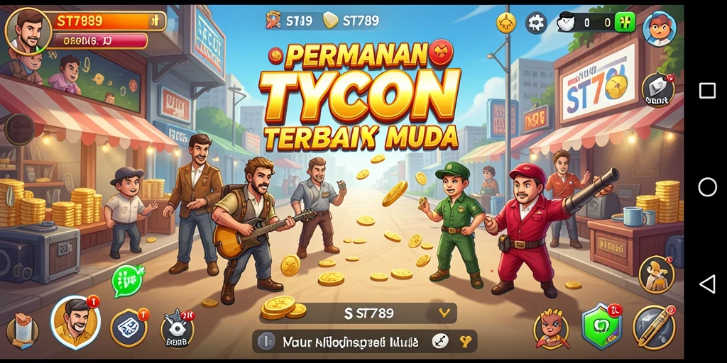 Screenshot gameplay ST789 menunjukkan pengelolaan bisnis yang strategis.