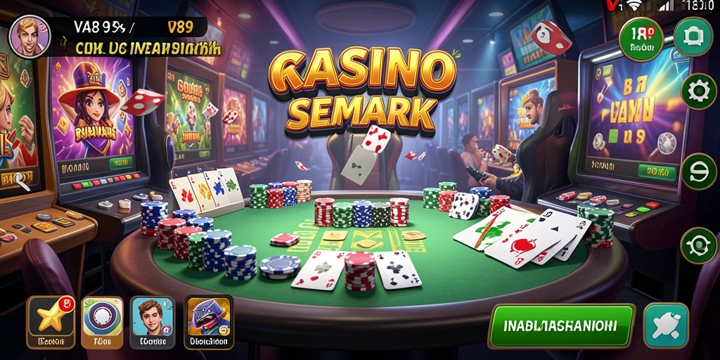 Tampilan menarik dari gameplay V89 di kasino virtual.